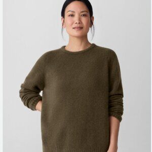 NWOT Eileen Fisher Cashmere Silk Crew Neck Long Top, XL, "Serpentine"